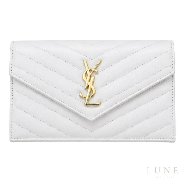 Saint Laurent Cassandre Wallet on Chain – White