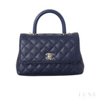Chanel Coco Handle Mini Bag - Navy Blue Caviar Leather