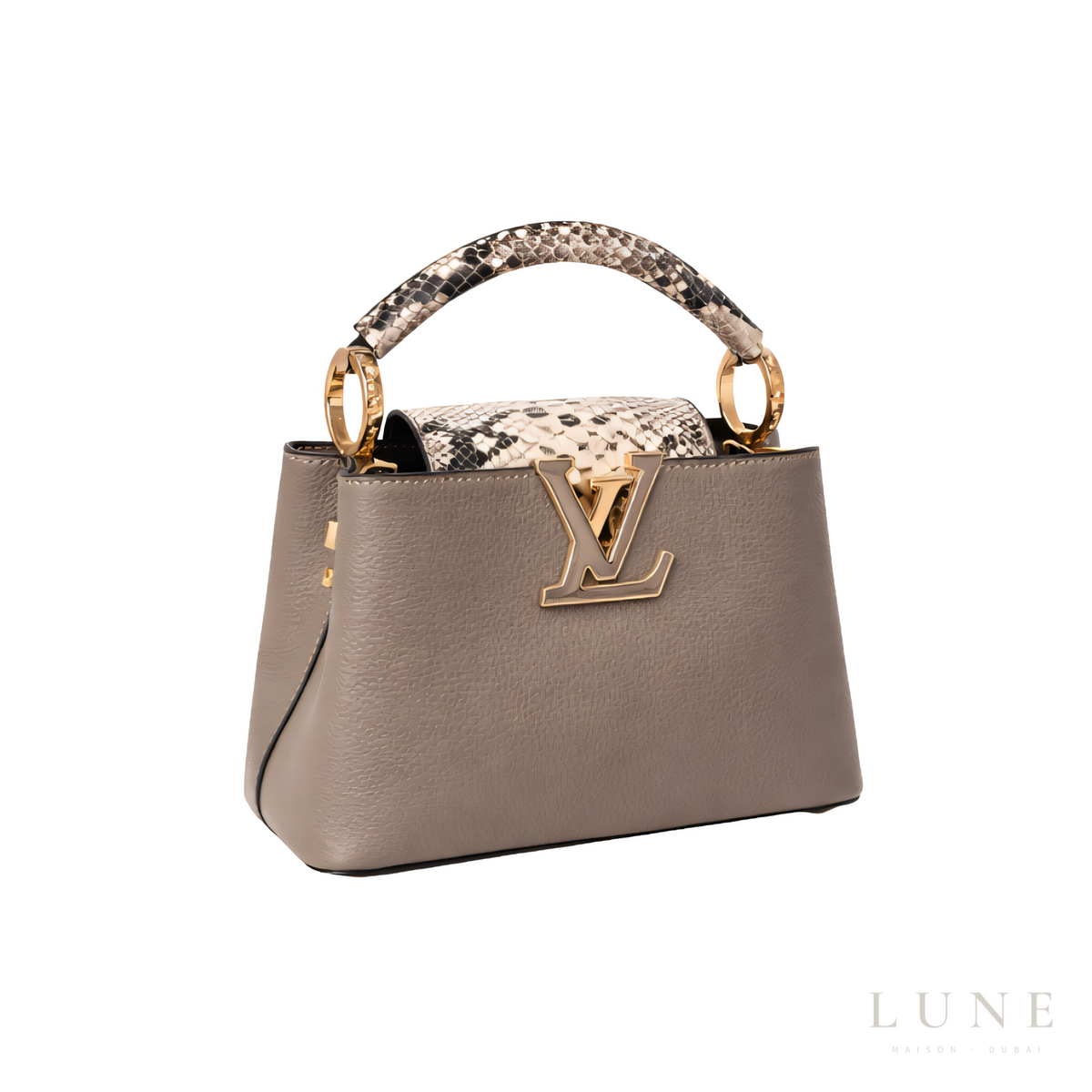 Louis Vuitton Capucines Gray Python