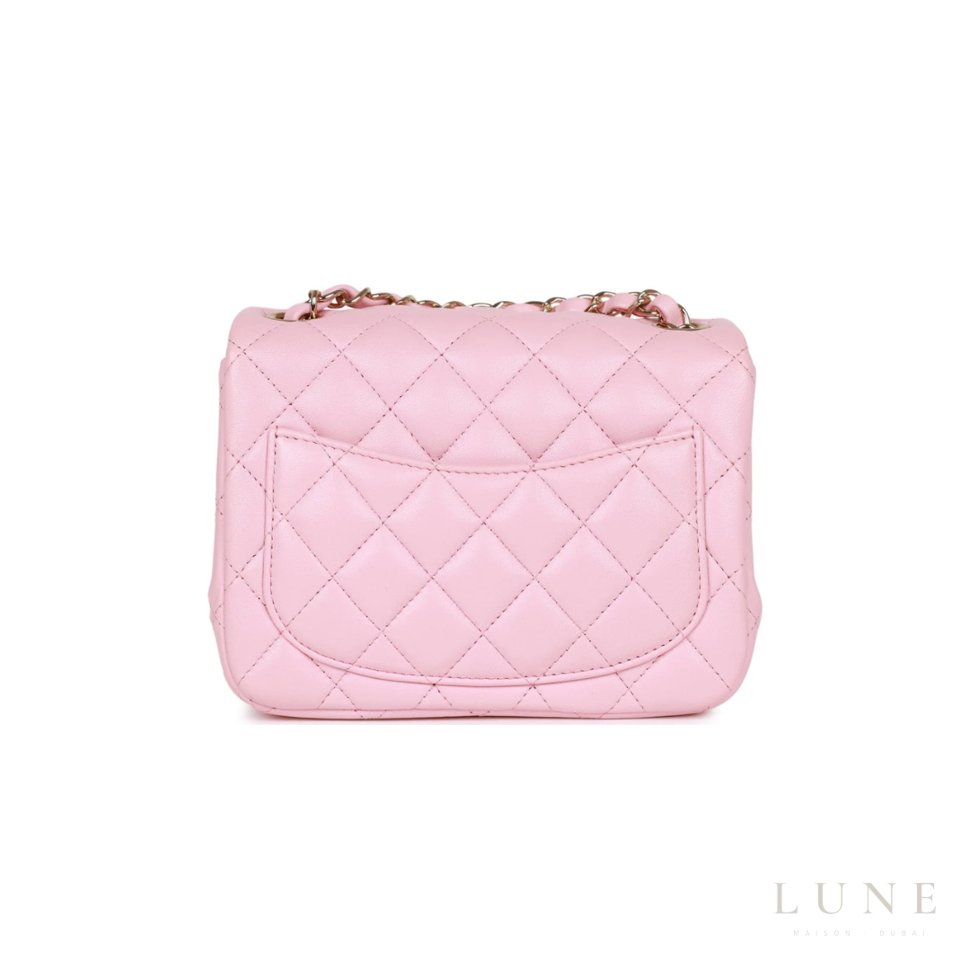 Chanel Quilted Lambskin Mini Flap Top Handle Bag – Light Pink - View 3