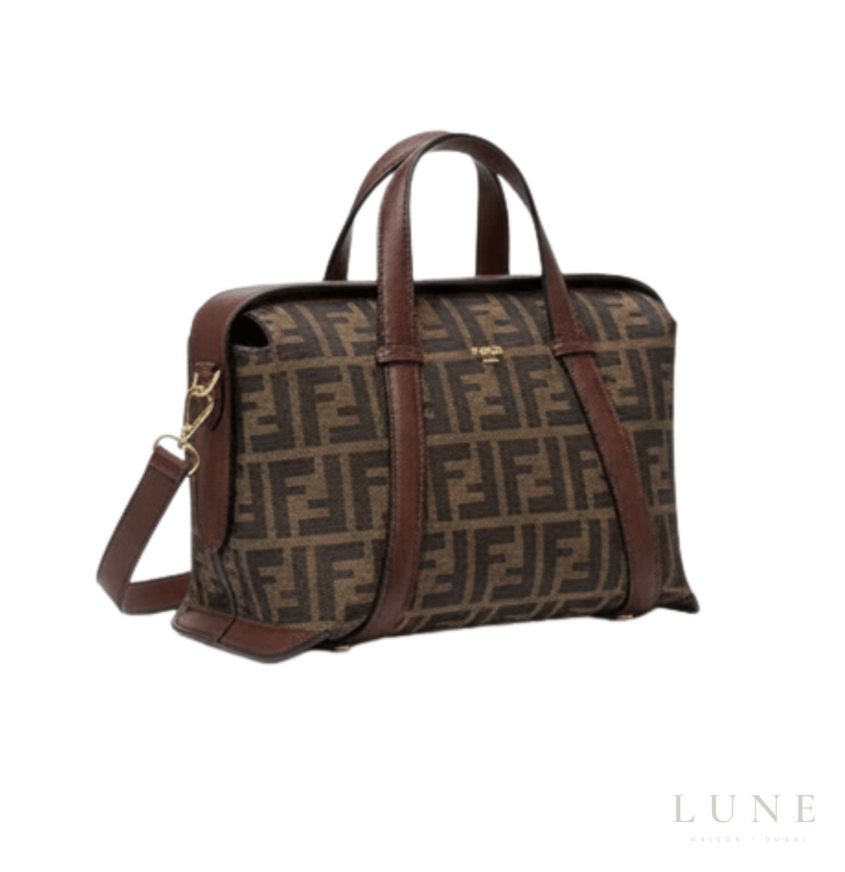 Fendi Ff Jacquard Medium Boston Bag