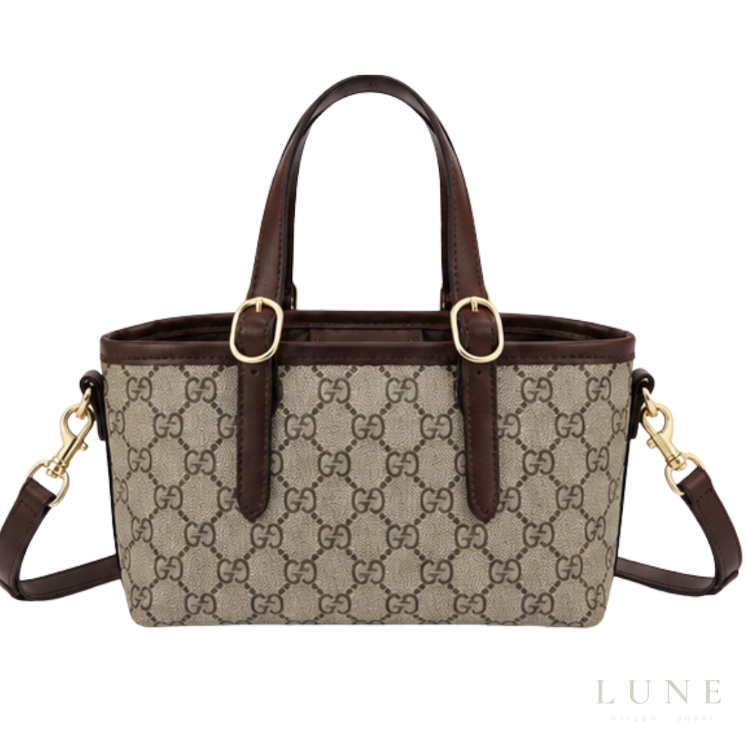 GUCCI Bag | GG Emblem Mini Bag – Tote – Beige – Dark Brown