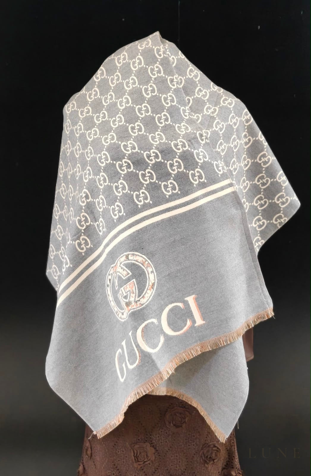 Gucci | Scarf GG Monogram Jacquard Grey - View 5
