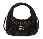 Miumiu Wander Shoulder Bag - Matelassé Nappa Leather "Black" - Bagistaofficial