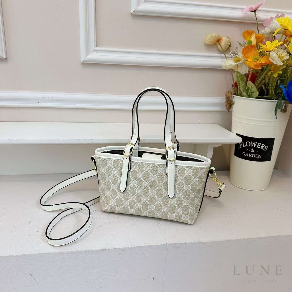Gucci Bag | GG Emblem Mini Bag – Beige – White