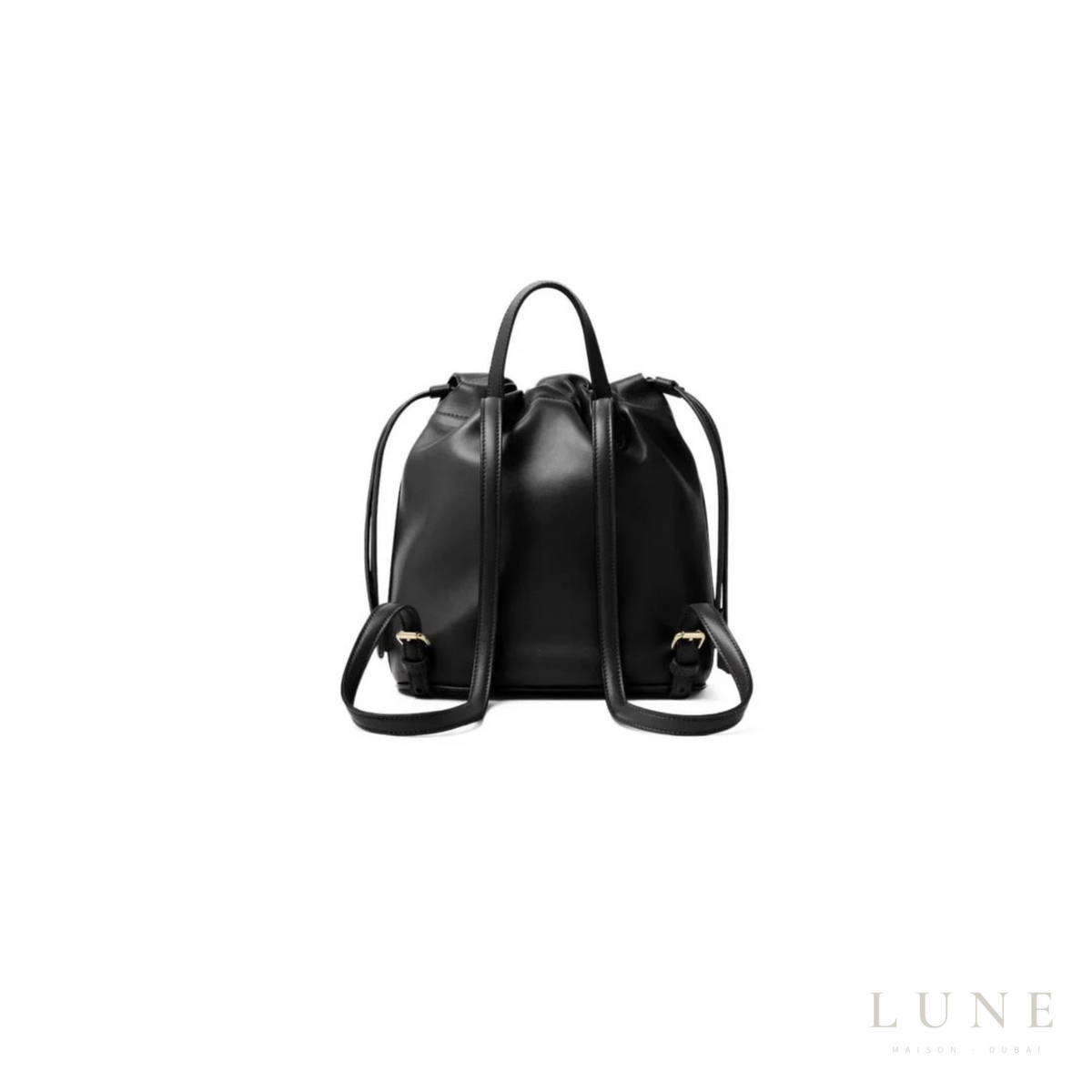 Fendi Black Ff Clasp Drawstring Backpack