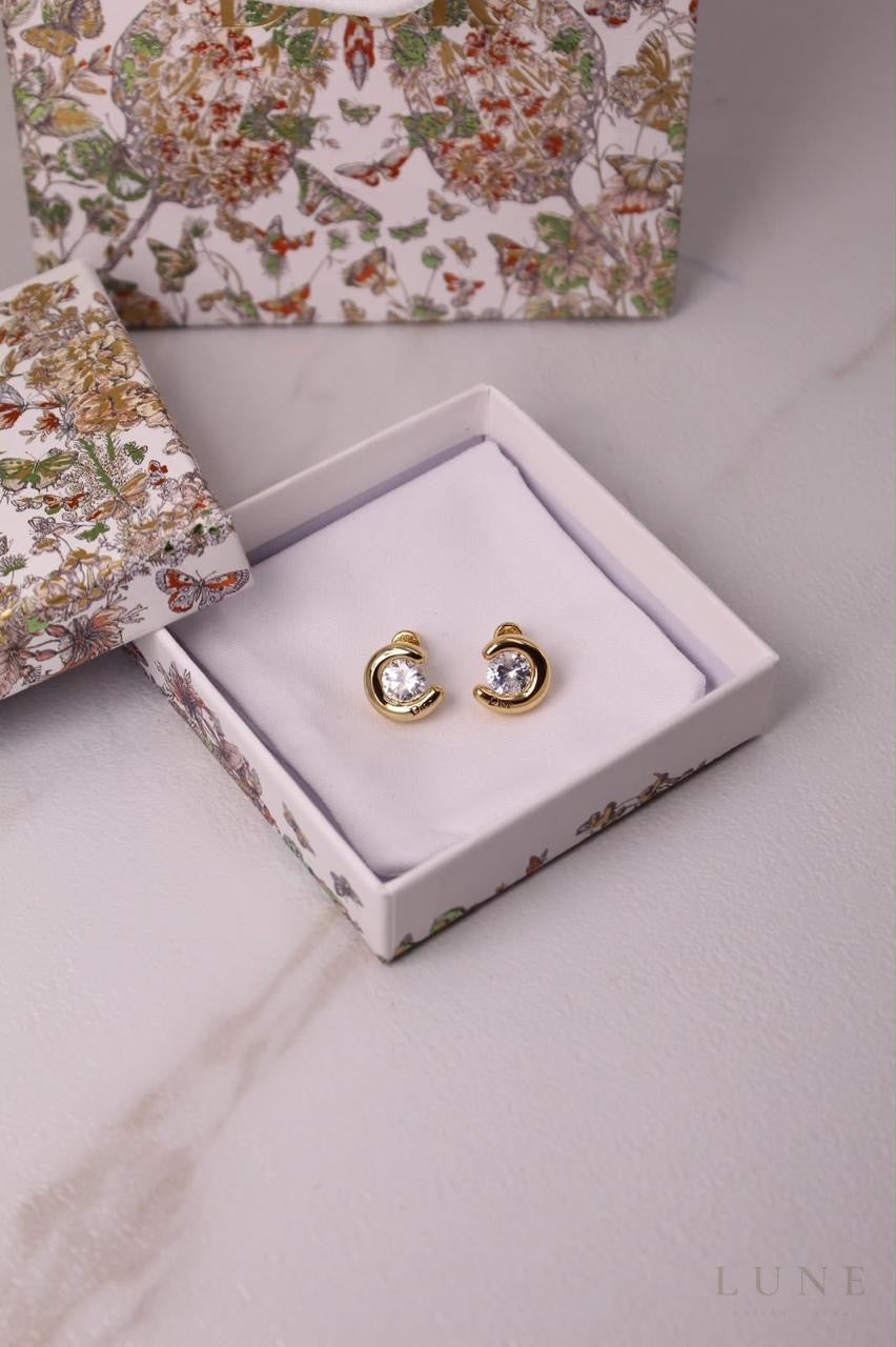 Dior Crystal Rocks Earrings – Gold