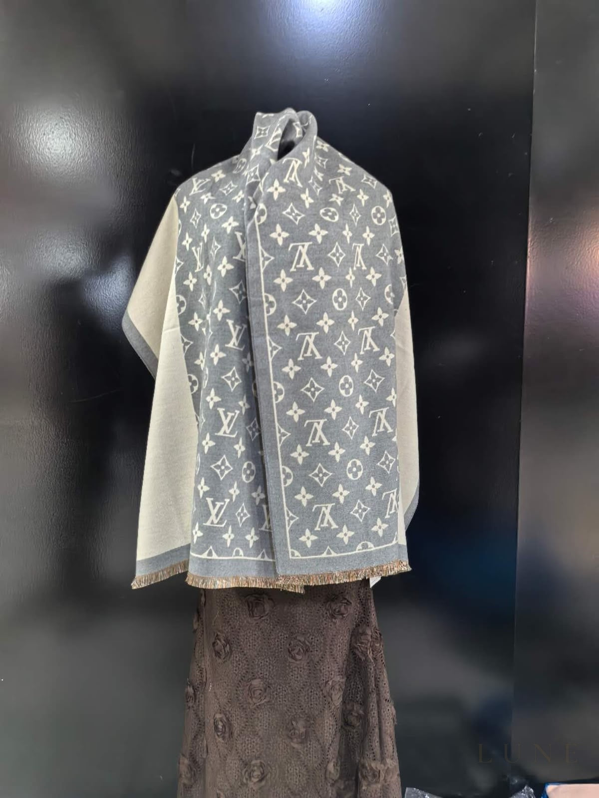 Louis Vuitton Monogram Denim Slate Scarf – Grey