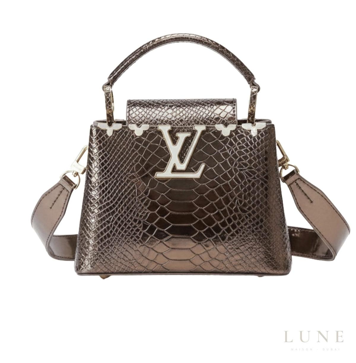Louis Vuitton Capucines Metallic Python / Alligator