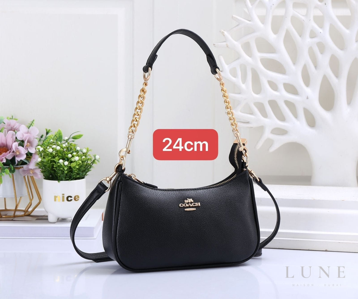 Coach Bag Teri – Black with Gold-Tone Chain - View 5