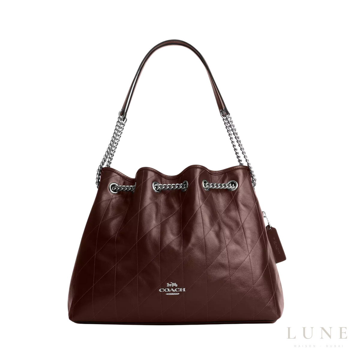 Coach Evelyn Large Quilted Maple Red