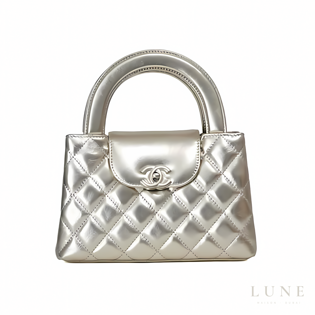 Chanel Kelly Silver Mirrored Calfskin