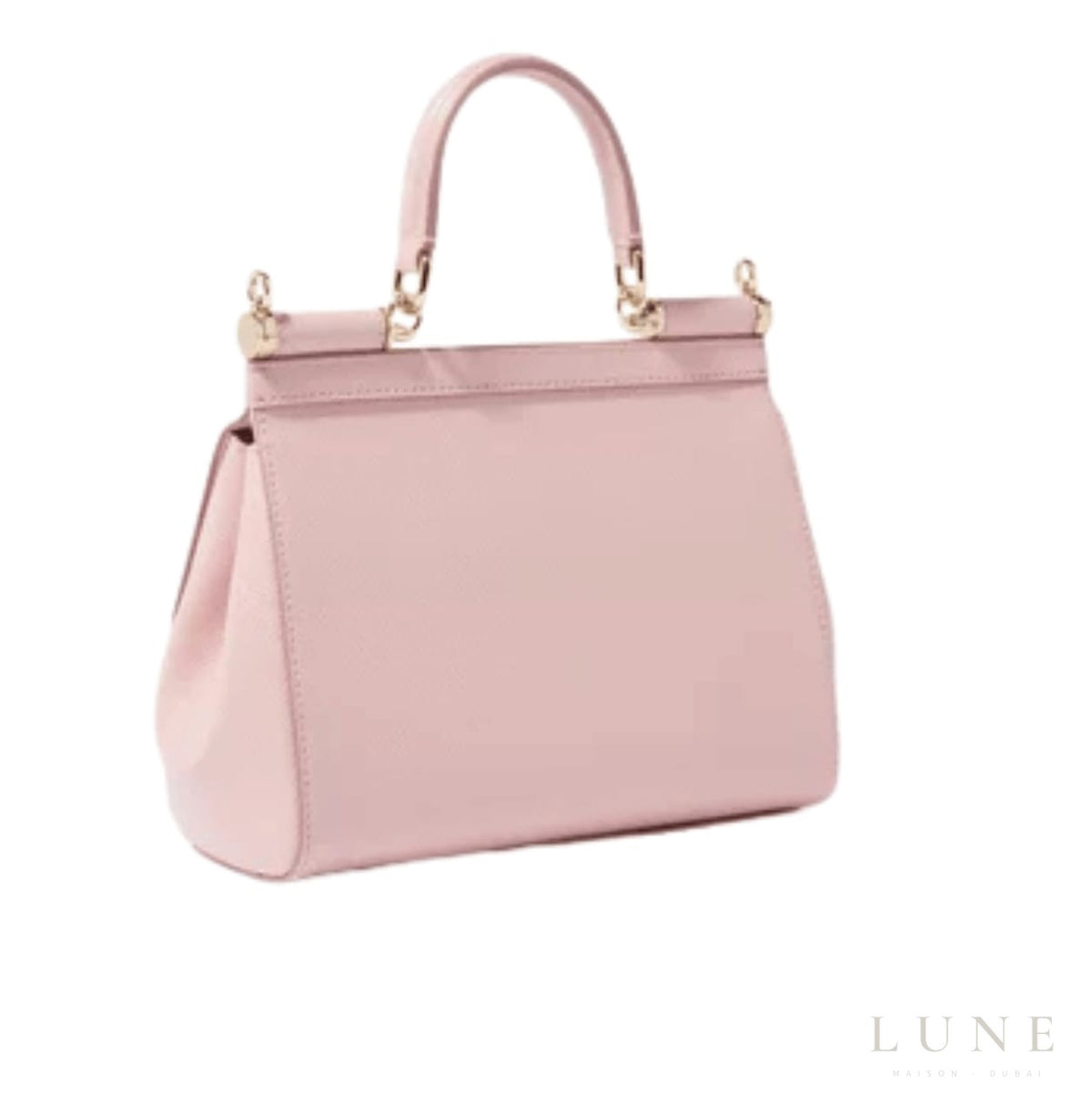 Dolce & Gabbana Sicily Light Pink Dauphine Leather Bag