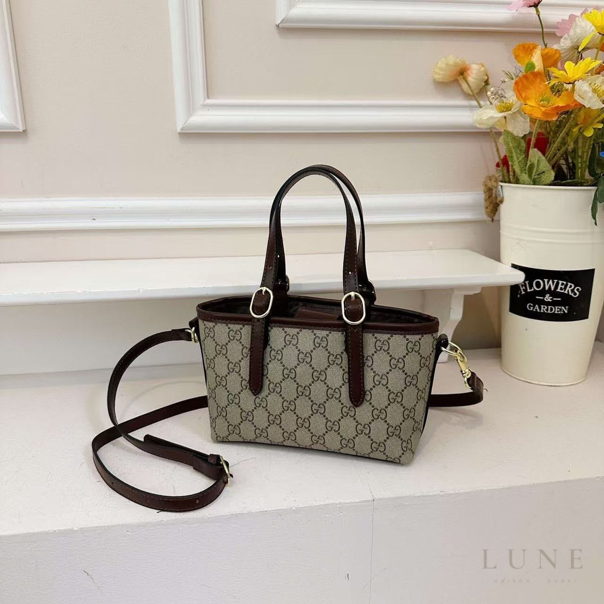 GUCCI Bag | GG Emblem Mini Bag – Tote – Beige – Dark Brown