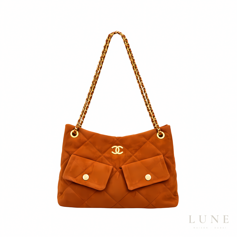 Chanel 25 Small Hobo Bag Suede Dark Brownn