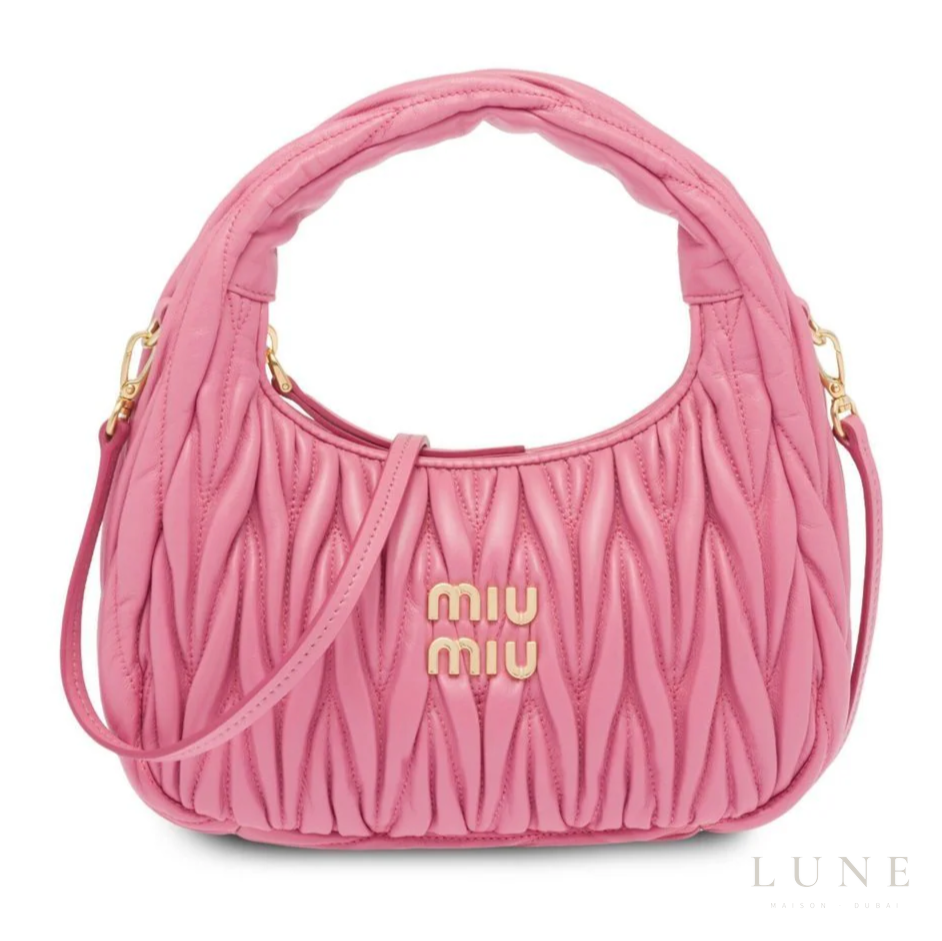 Miumiu Wander Shoulder Bag - Matelassé Nappa Leather "Pink" - Bagistaofficial