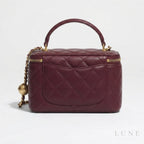 Chanel Top Handle Vanity Case – Burgundy - View 3