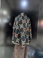 Gucci GG Check Wool Scarf – Black