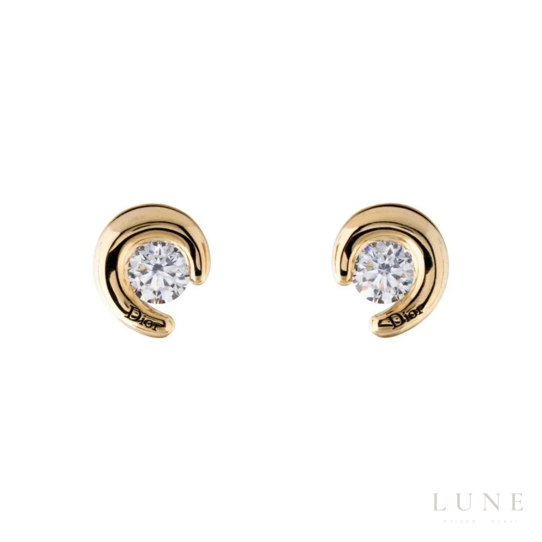 Dior Crystal Rocks Earrings – Gold