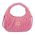 Miumiu Wander Shoulder Bag - Matelassé Nappa Leather "Pink" - Bagistaofficial