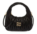 Miumiu Wander Shoulder Bag - Matelassé Nappa Leather "Black" - Bagistaofficial