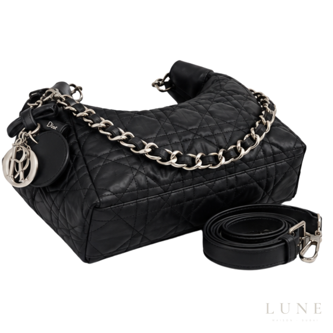Dior Bag | Diorstar Hobo Bag with Chain – Black Macrocannage