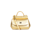 Dolce & Gabbana Gold Leather Sicily Top-Handle