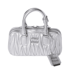 Miumiu Arcadie Matelassé Nappa Leather Mini-Bag "Silver" - Bagistaofficial