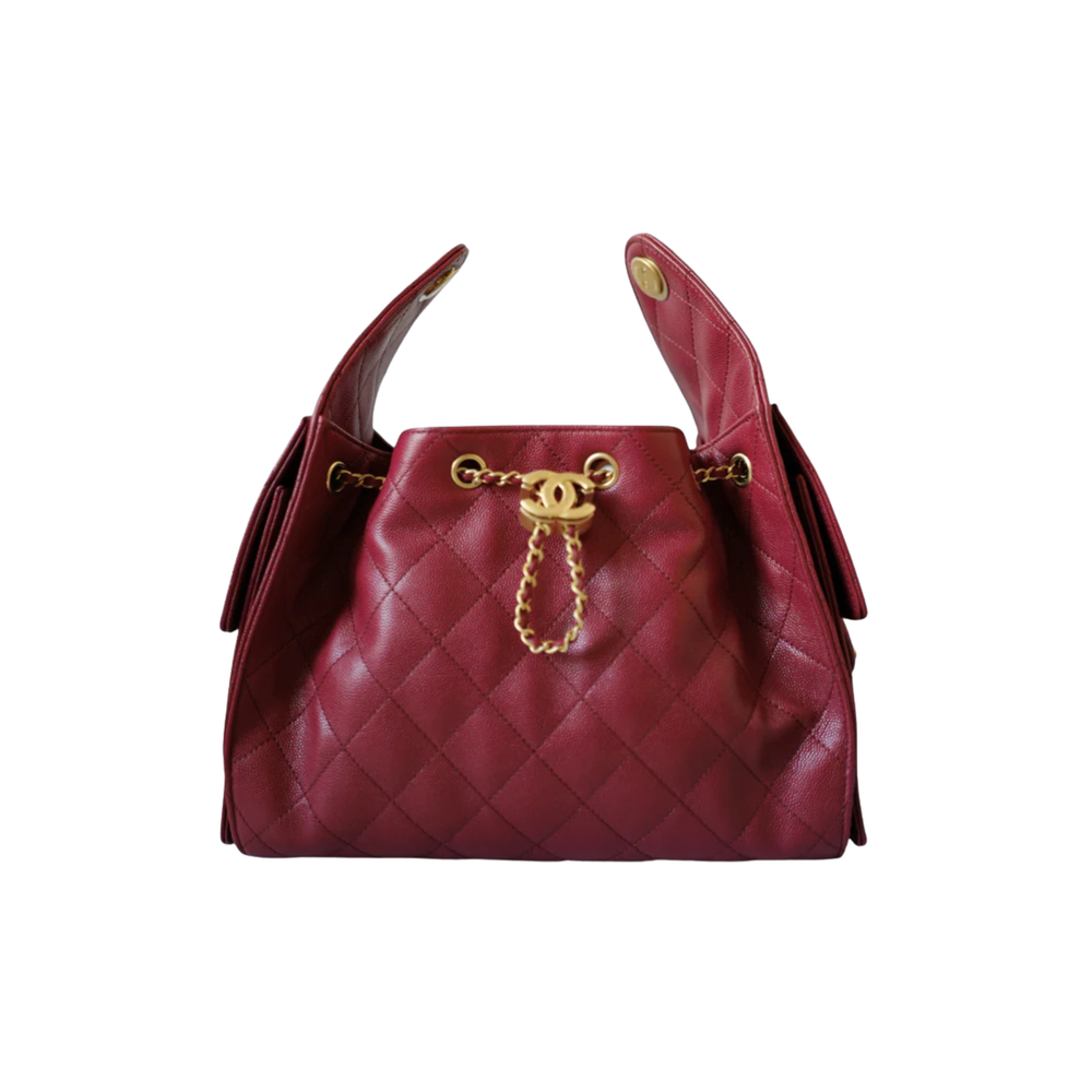 Chanel 25K Small Hobo Bag Red Grained