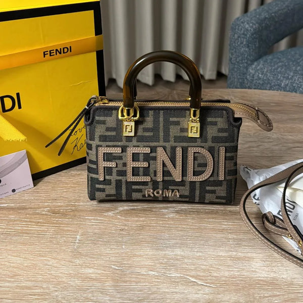 Mini By The Way Bag – Brown Zucca Canvas & Leather
