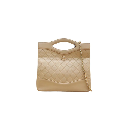 Chanel Vintage Beige-Gold Lambskin