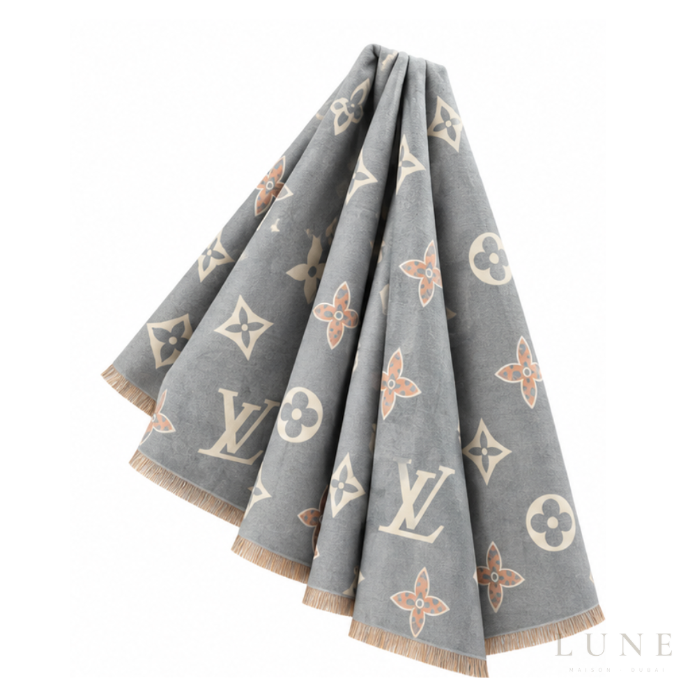 Louis Vuitton Monogram Check Scarf – Grey