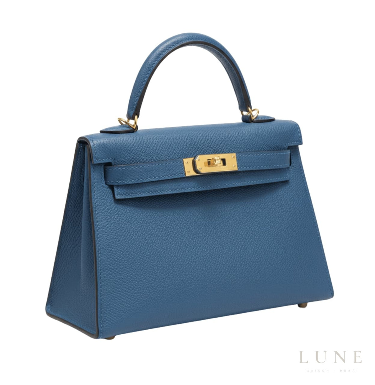 Hermès Mini Kelly 20 Sellier Handbag - Deep Blue Hue with Gold Hardware
