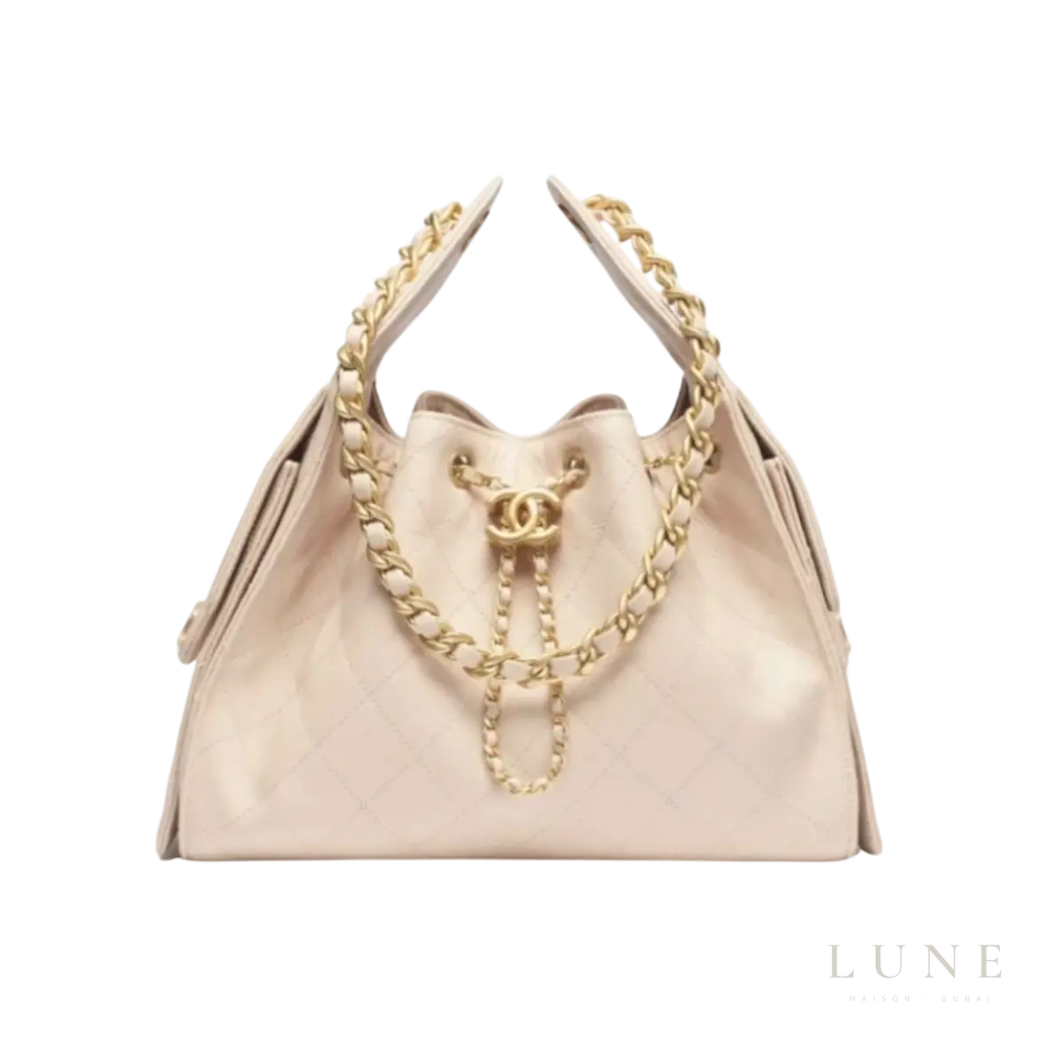 Chanel 25 Small Handbag – Gold & Beige - View 1