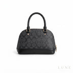 Coach Dome Satchel – Black Signature Monogram - View 1