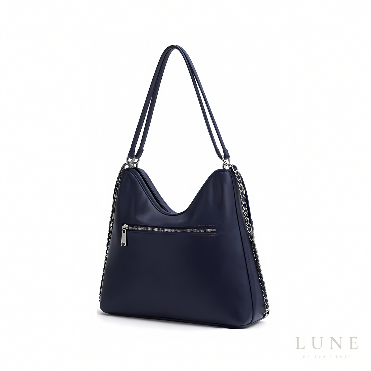 Chanel Maxi Hobo Ribbed Leather Blue