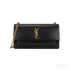 Saint Laurent Sunset Bag.made from Smooth / Crocodile-Embossed Calfskin Leather