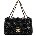 Chanel Bag | Camellia Appliqué Classic Flap Bag – Black