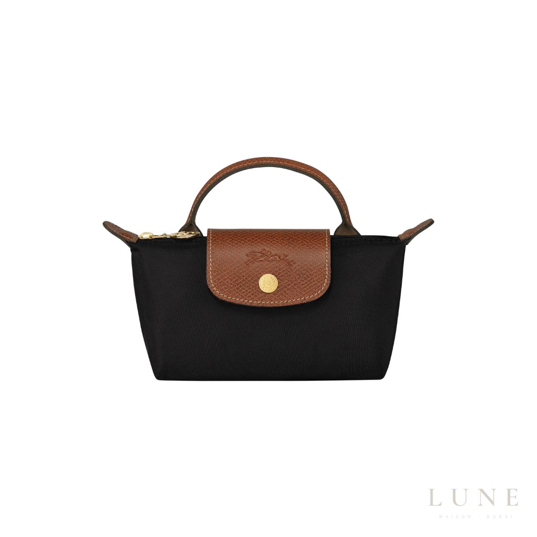 Longchamp Le Pliage Original Pouch – Black & Brown - View 1