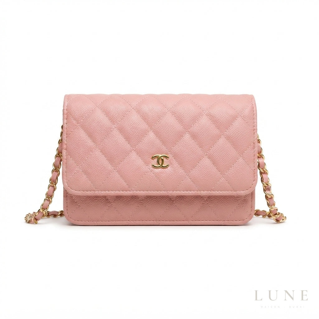 Chanel Wallet – Pink Quilted Caviar Leather - View 1