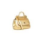 Dolce & Gabbana Gold Leather Sicily Top-Handle