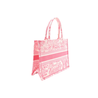 Dior Canvas Embroidered Tote Pink Bag