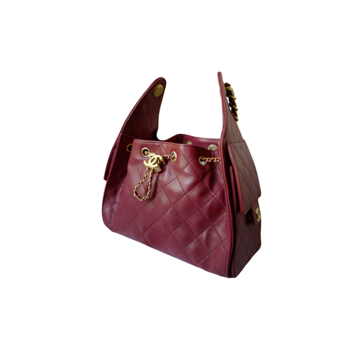 Chanel 25K Small Hobo Bag Red Grained