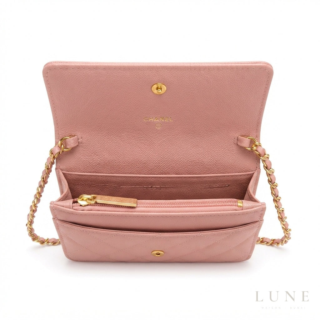 Chanel Wallet – Pink Quilted Caviar Leather - View 4