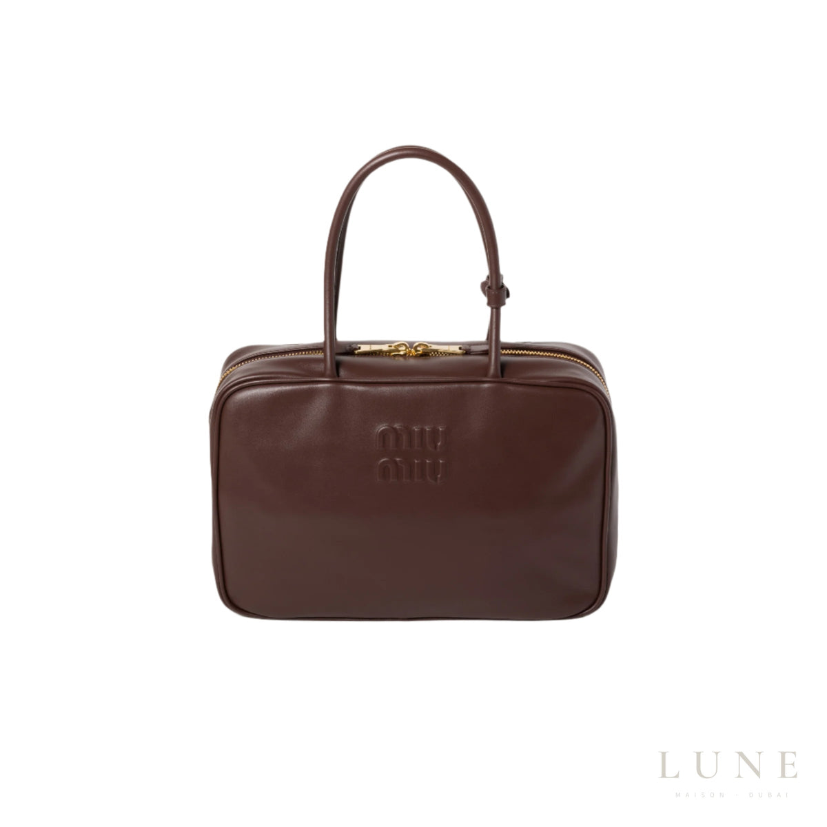 MiuMiu Leather Beau Bag Briarwood - Bagistaofficial