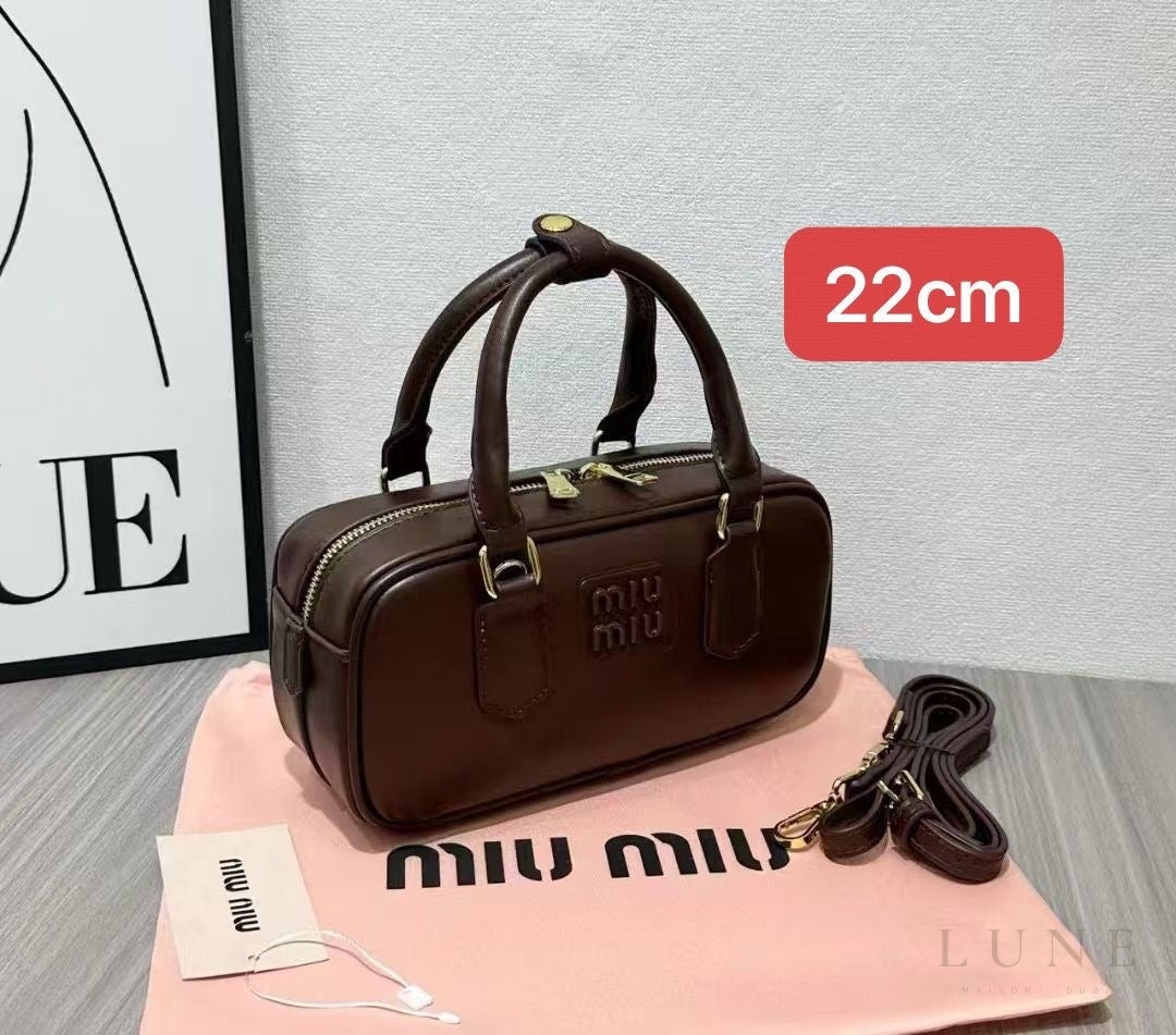 Miu Miu Arcadie Top-Handle Bag – Dark Brown