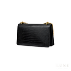 YSL Sunset Medium Croc-Embossed Leather
