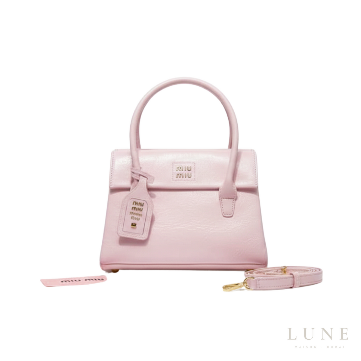 Miu Solitaire Shiny Leather Pink