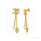 Chanel CC Ear Drop Earrings
