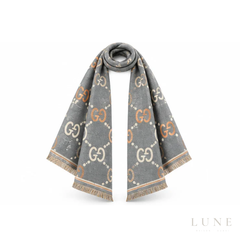 Gucci GG Check Scarf – Grey